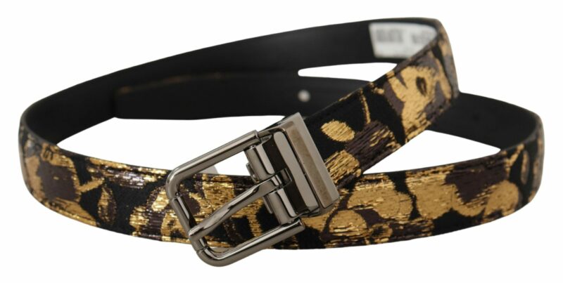 Dolce & Gabbana Multicolor Leather Belt with Black Buckle - Image 2