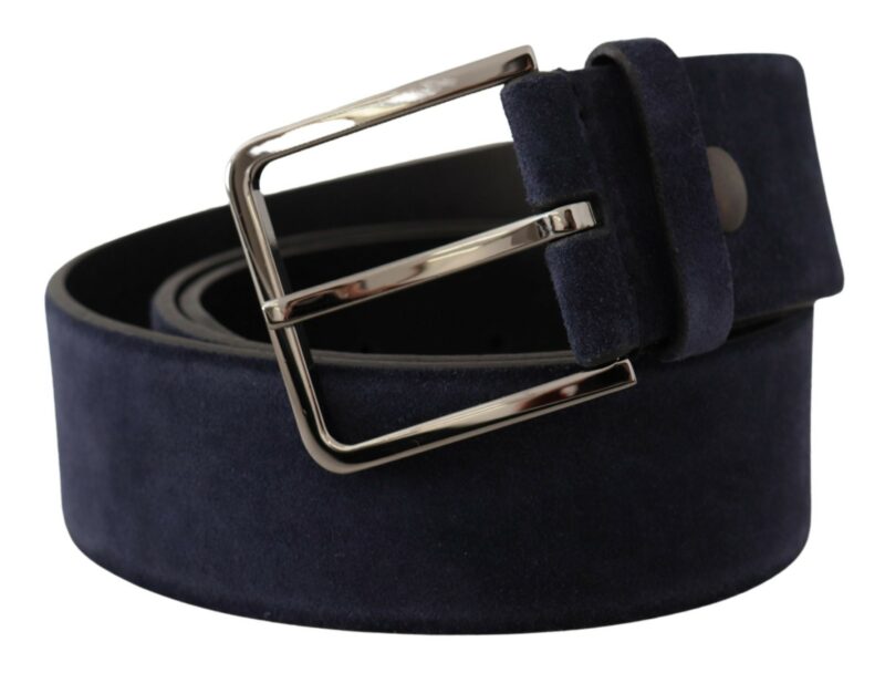Dolce & Gabbana Navy Elegance Velvet Leather Belt - Image 2