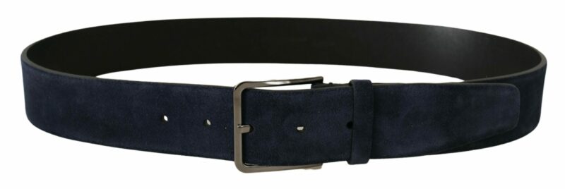 Dolce & Gabbana Navy Elegance Velvet Leather Belt - Image 3