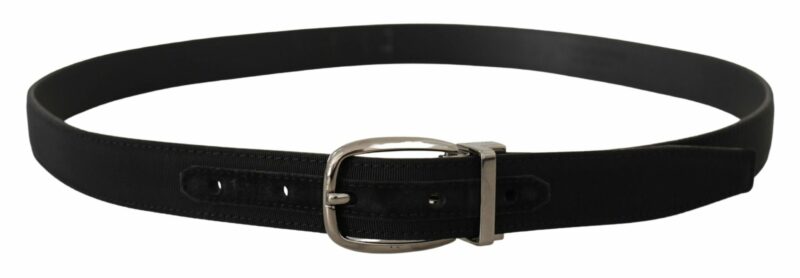 Dolce & Gabbana Elegant Grosgrain Leather Belt with Silver Buckle - Image 3
