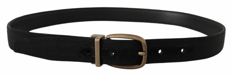 Dolce & Gabbana Elegant Grosgrain Leather Belt - Black - Image 3