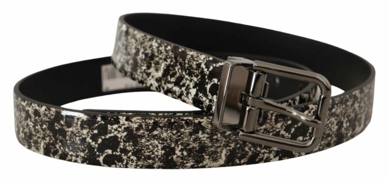 Dolce & Gabbana Elegant Marble Print Leather Belt - Image 2