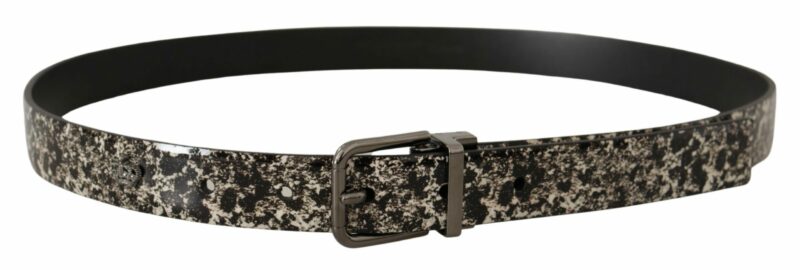 Dolce & Gabbana Elegant Marble Print Leather Belt - Image 3