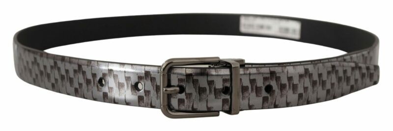 Dolce & Gabbana Sleek Italian Leather Belt in Sophisticated Gray - Image 3