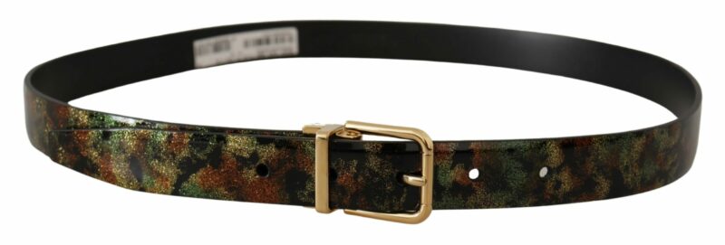Dolce & Gabbana Elegant Leather Belt with Bronze Buckle - Image 3