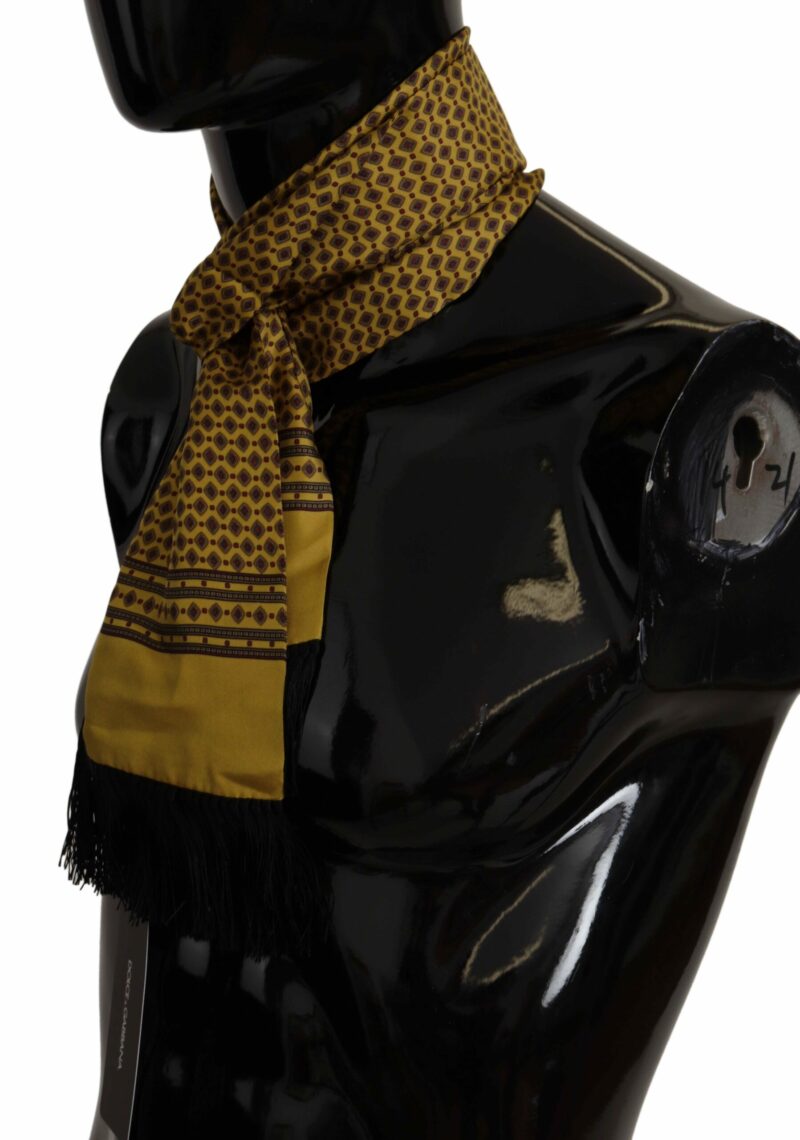 Dolce & Gabbana Elegant Yellow Silk Men's Scarf - Image 2