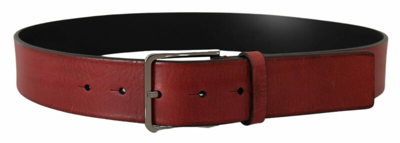 Dolce & Gabbana Elegant Grosgrain Leather Belt with Silver Buckle - Image 3