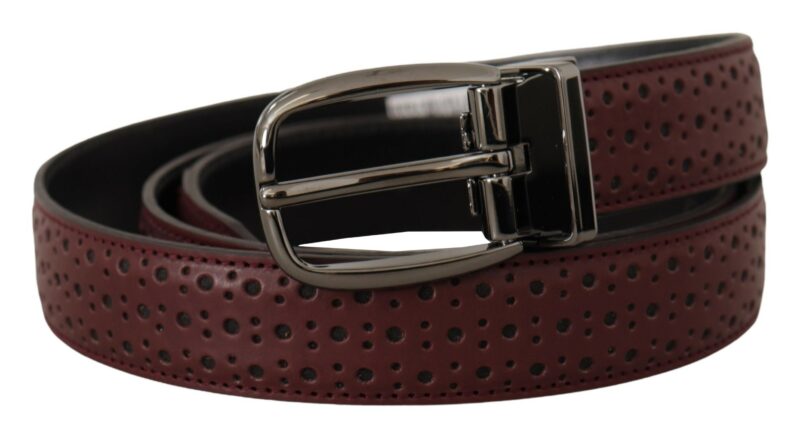 Dolce & Gabbana Elegant Leather Belt with Metal Buckle - Image 3