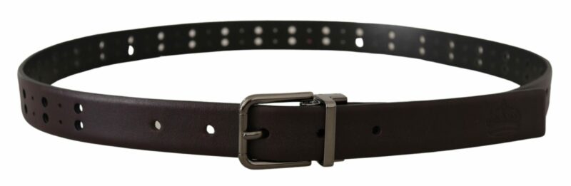 Dolce & Gabbana Burgundy Elegance Leather Belt - Image 3