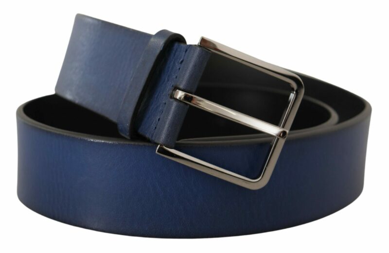 Dolce & Gabbana Elegant Italian Leather Belt in Blue - Image 2