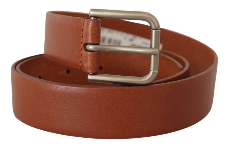Dolce & Gabbana Elegant Leather Belt with Metal Buckle - Image 2