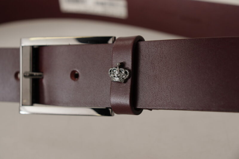 Dolce & Gabbana Elegant Brown Leather Designer Belt - Image 4