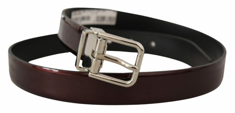 Dolce & Gabbana Elegant Dark Brown Patent Leather Belt - Image 2