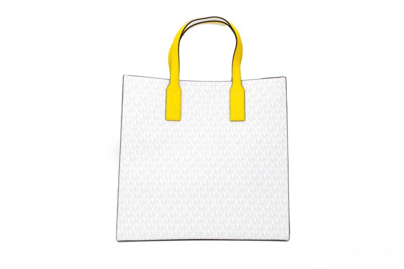 Michael Kors Kenly Large Signature Citrus PVC North South Tote Computer Handbag - Image 3
