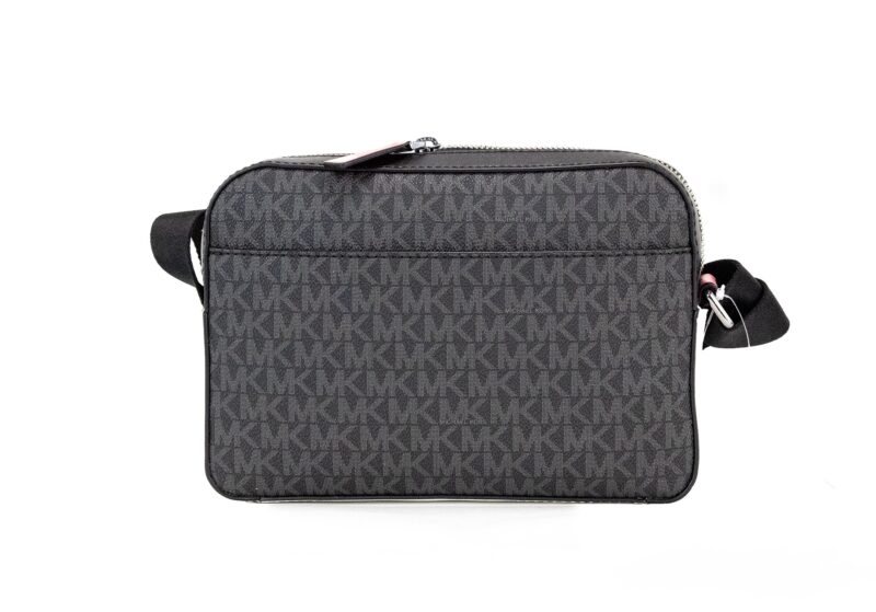 Michael Kors Cooper Small Black Pink Signature PVC Utility Crossbody Bag - Image 3