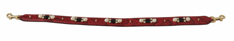 Dolce & Gabbana Elegant Red Python Leather Shoulder Strap - Image 5