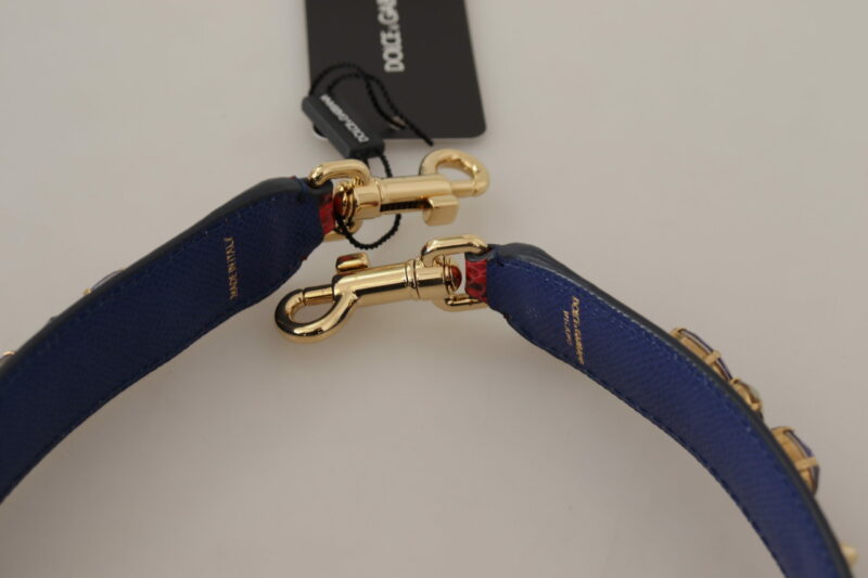 Dolce & Gabbana Elegant Red Python Leather Handbag Strap - Image 4