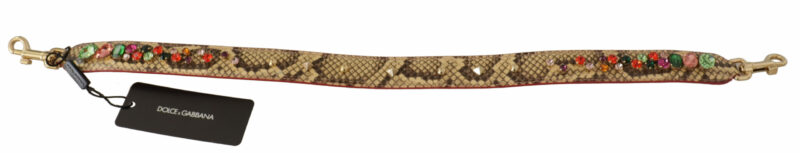 Dolce & Gabbana Elegant Beige Python Leather Bag Strap - Image 4