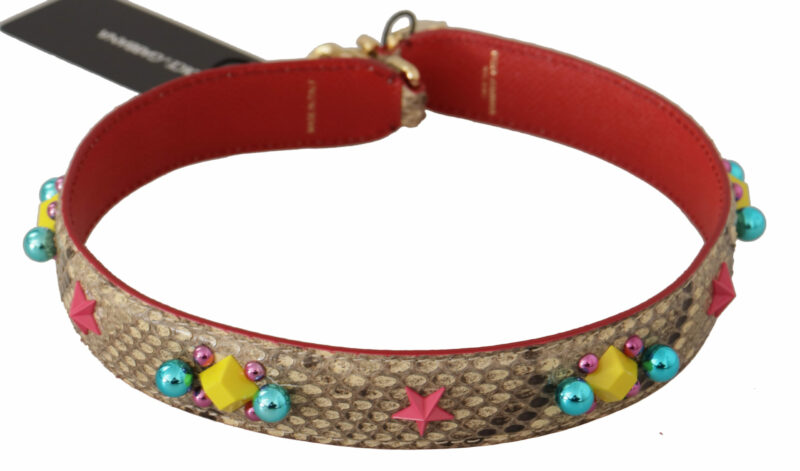 Dolce & Gabbana Exquisite Beige Python Leather Bag Strap - Image 5