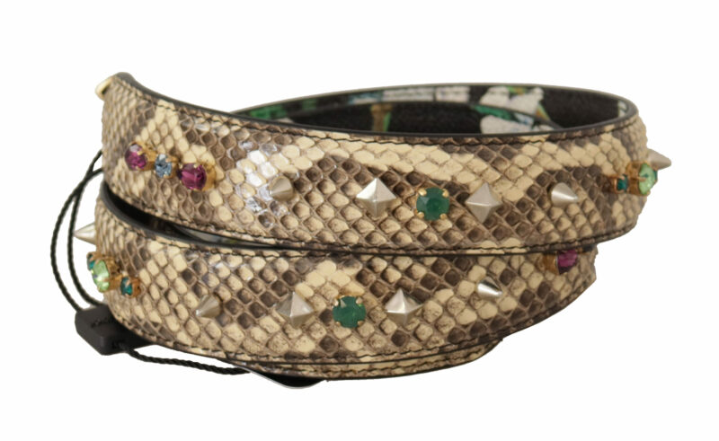 Dolce & Gabbana Elegant Beige Python Leather Shoulder Strap - Image 2