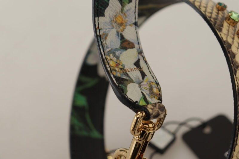 Dolce & Gabbana Elegant Beige Python Leather Shoulder Strap - Image 5