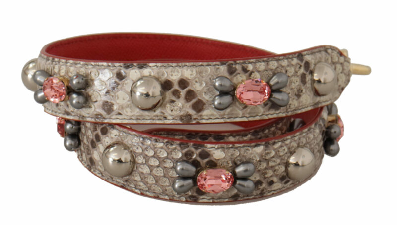 Dolce & Gabbana Opulent Python Leather Bag Strap in Beige - Image 2