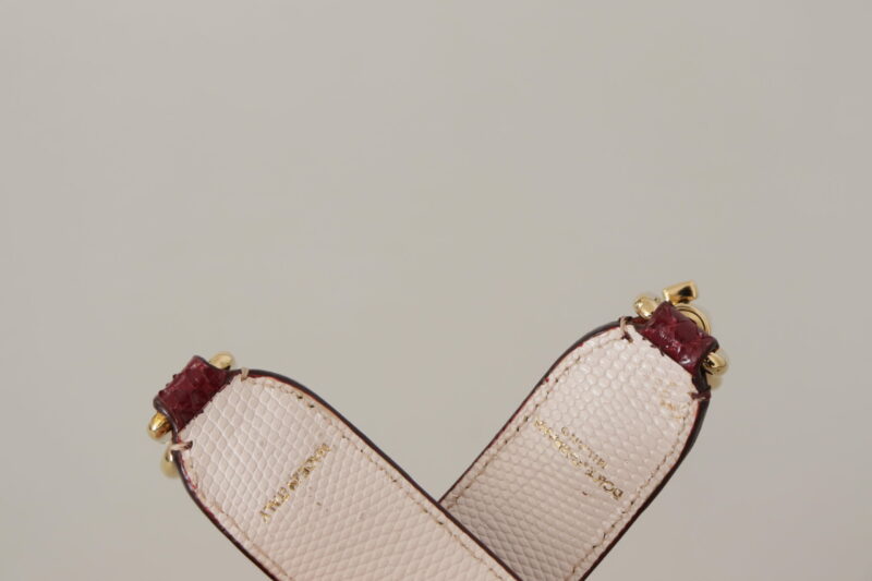 Dolce & Gabbana Elegant Python Leather Bag Strap in Bordeaux - Image 3