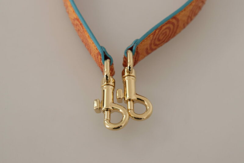 Dolce & Gabbana Chic Orange Leather Shoulder Strap Accessory - Image 4