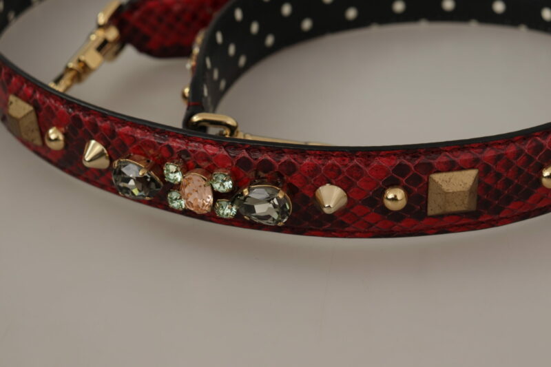 Dolce & Gabbana Red Python Leather Shoulder Bag Strap - Image 6