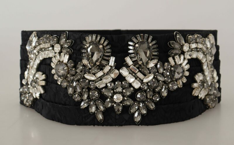 Dolce & Gabbana Elegant Rhinestone-Embellished Silk Belt - Image 7