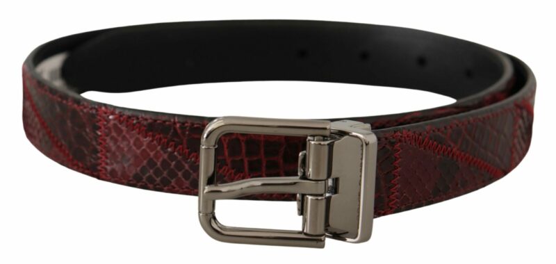 Dolce & Gabbana Elegant Red Exotic Leather Belt - Image 5