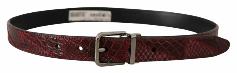 Dolce & Gabbana Elegant Red Exotic Leather Belt - Image 2