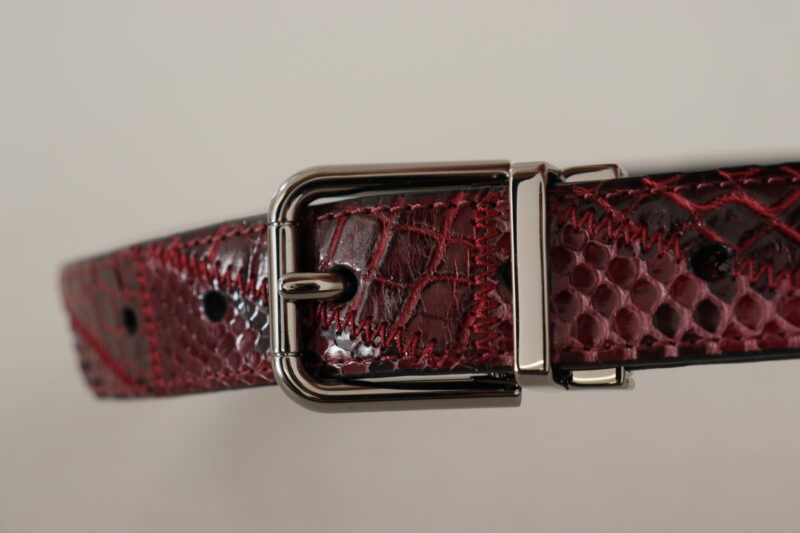 Dolce & Gabbana Elegant Red Exotic Leather Belt - Image 3