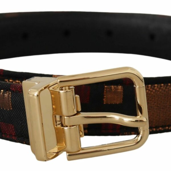 Dolce & Gabbana Multicolor Leather Belt with Gold Buckle
