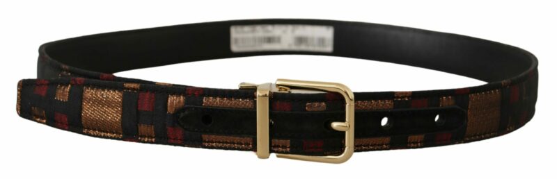 Dolce & Gabbana Multicolor Leather Belt with Gold Buckle - Image 3