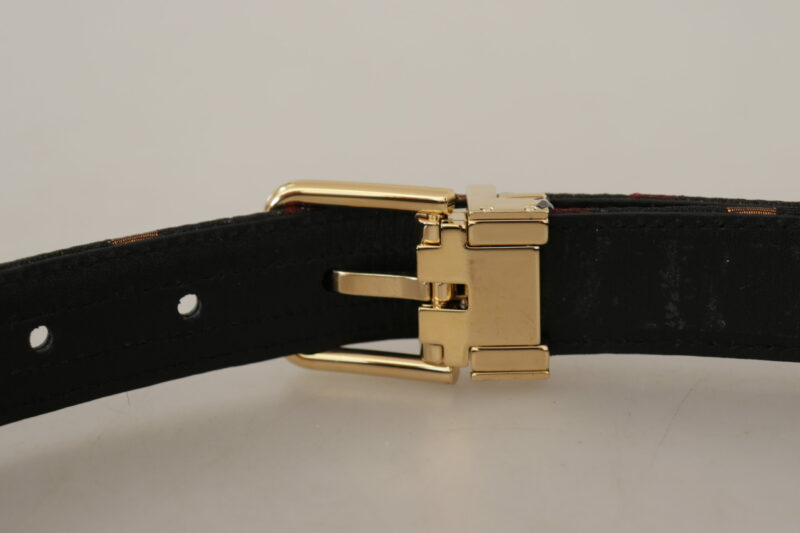 Dolce & Gabbana Multicolor Leather Belt with Gold Buckle - Image 5