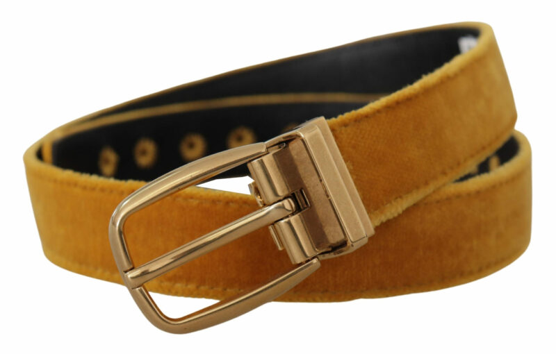 Dolce & Gabbana Elegant Velvet Gold Buckle Women's Belt - Image 2
