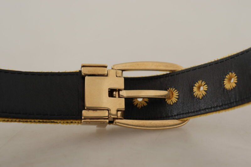 Dolce & Gabbana Elegant Velvet Gold Buckle Women's Belt - Image 5