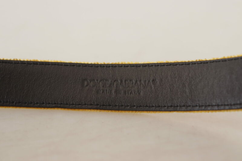 Dolce & Gabbana Elegant Velvet Gold Buckle Women's Belt - Image 6