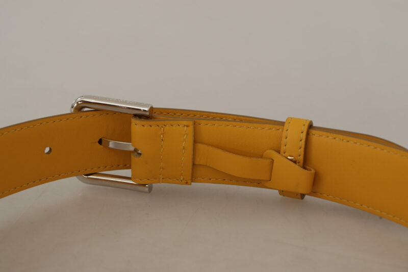 Dolce & Gabbana Elegant Leather Belt in Sunshine Yellow - Image 5