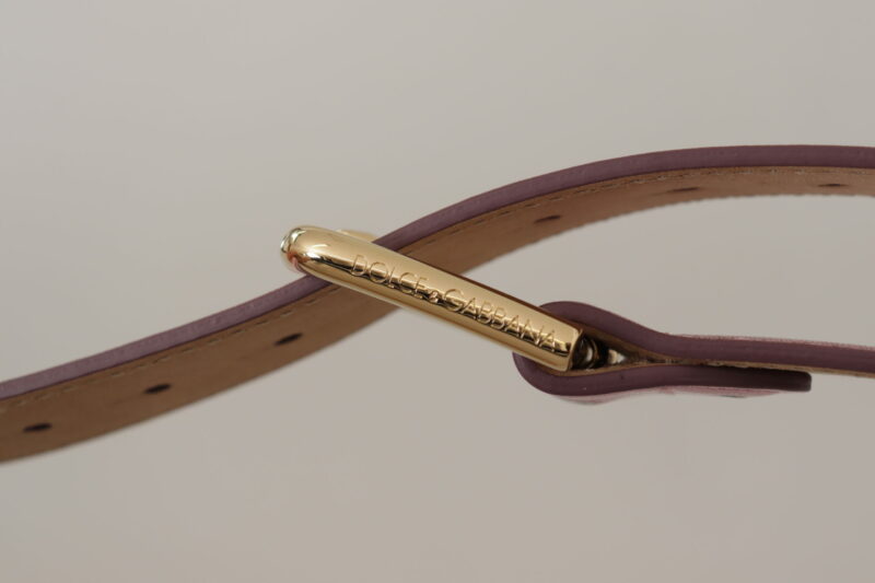 Dolce & Gabbana Elegant Metallic Pink Leather Belt - Image 5