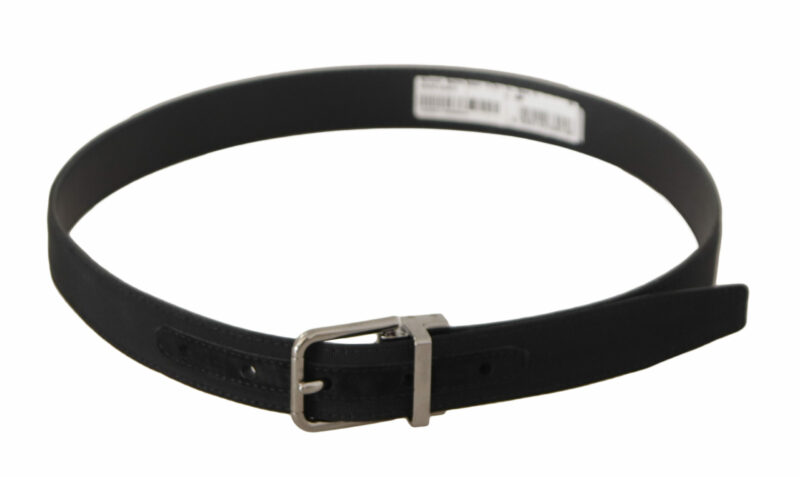 Dolce & Gabbana Elegant Black Canvas & Leather Belt - Image 3