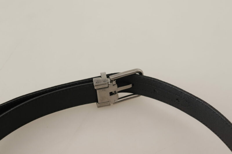 Dolce & Gabbana Elegant Black Canvas & Leather Belt - Image 4