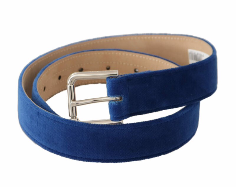 Dolce & Gabbana Elegant Velvet Metal-Logo Belt - Image 2