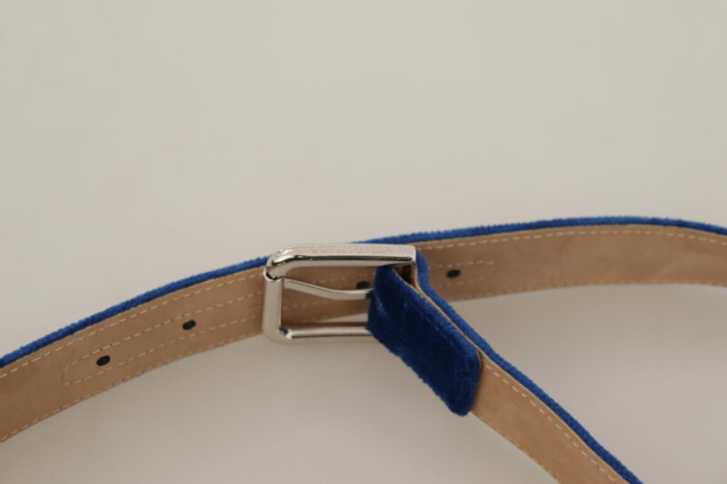 Dolce & Gabbana Elegant Velvet Metal-Logo Belt - Image 4