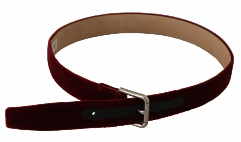 Dolce & Gabbana Elegant Velvet Logo Engraved Belt - Image 3