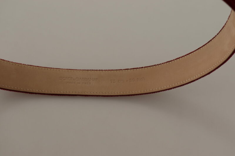 Dolce & Gabbana Elegant Velvet Logo Engraved Belt - Image 4