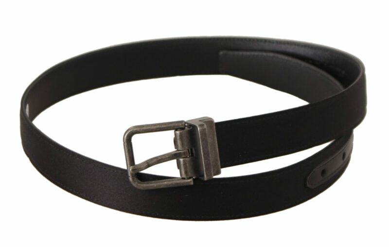 Dolce & Gabbana Elegant Black Leather Belt with Metal Buckle - Image 2