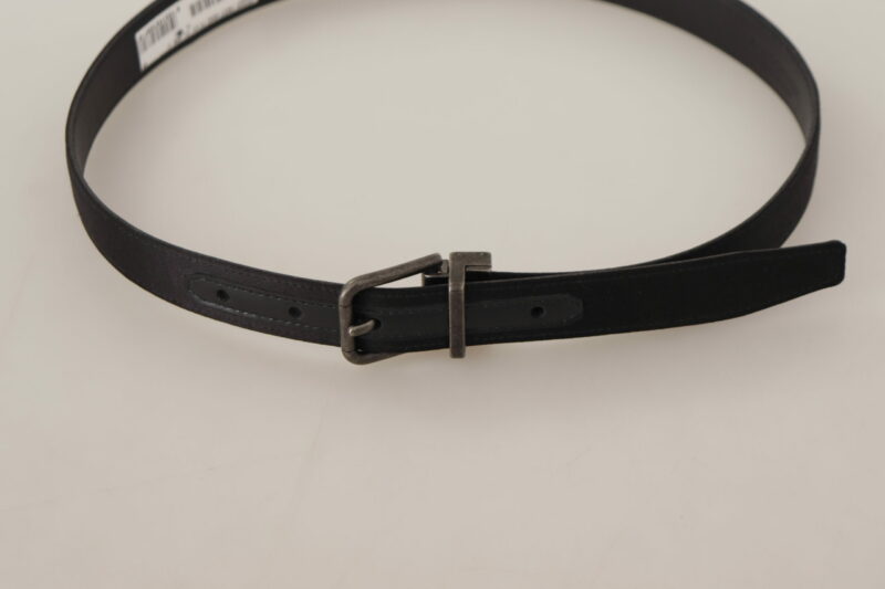 Dolce & Gabbana Elegant Black Leather Belt with Metal Buckle - Image 5