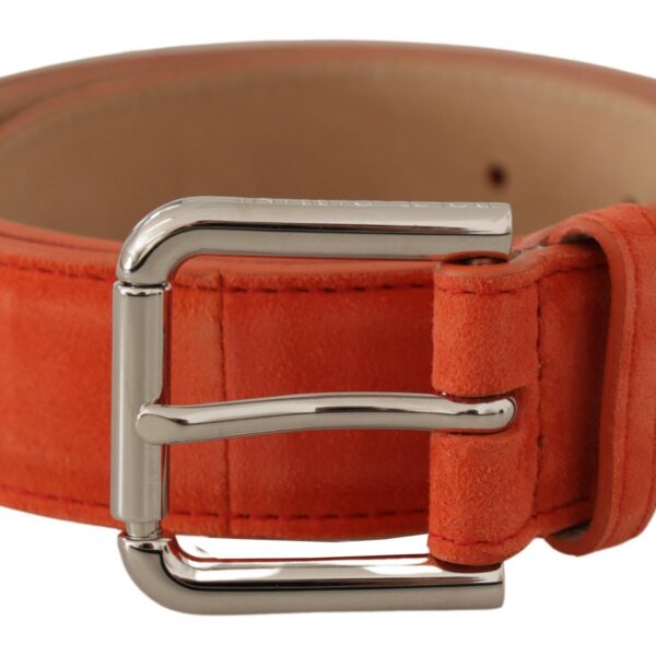 Dolce & Gabbana Elegant Suede Leather Belt in Vibrant Orange